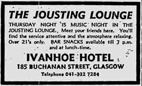 Jousting Lounge Ivanhoe Hotel 1975